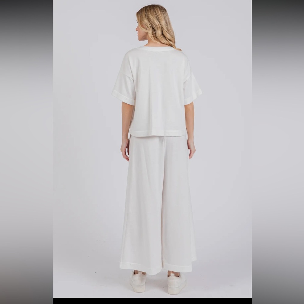 White Wide Leg Jumpsuit - Picture 4 of 7